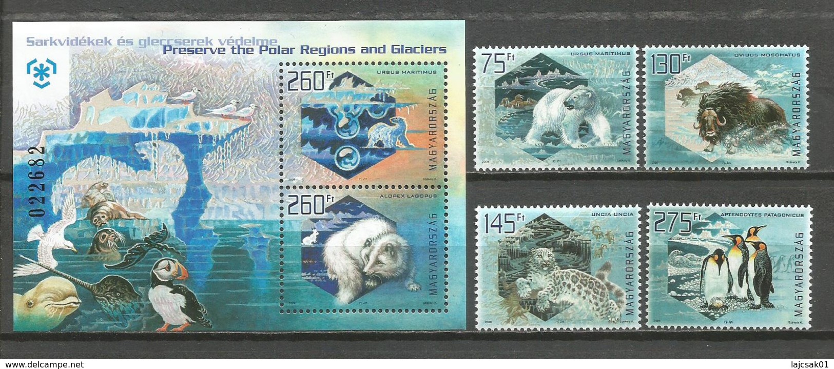 Hungary 2009. Preserve The Polar Regions  Set + Block MNH - Bears