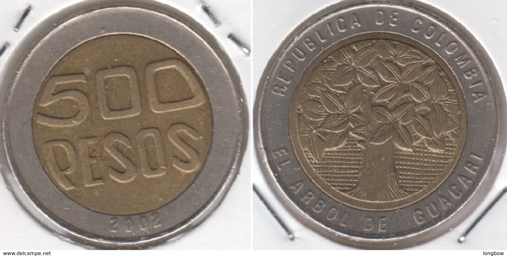 Colombia 500 Pesos 2002 KM#286 - Used - Colombia