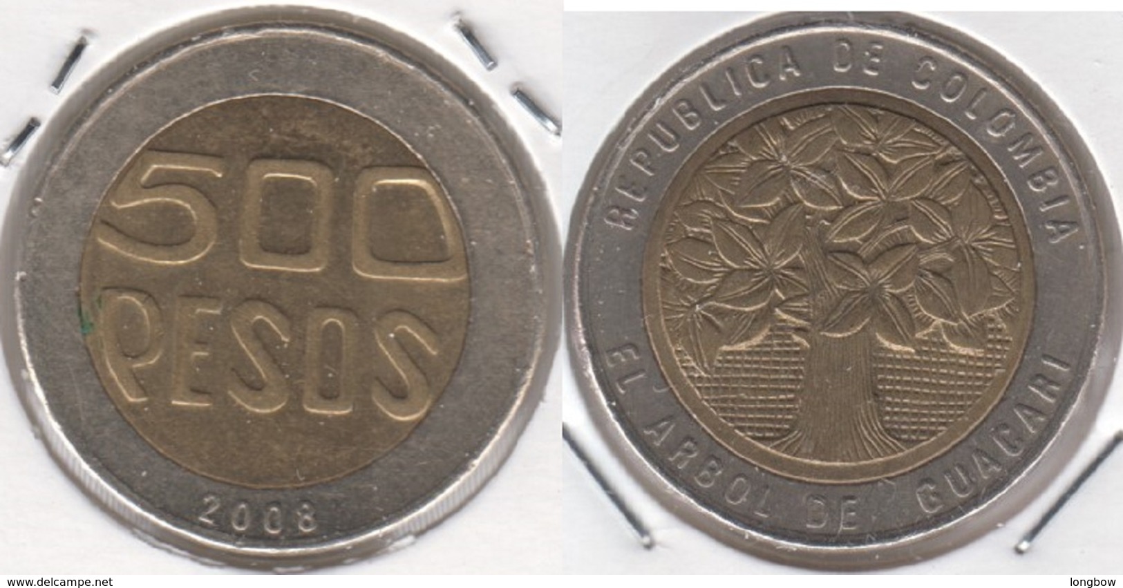 Colombia 500 Pesos 2008 KM#286 - Used - Colombia