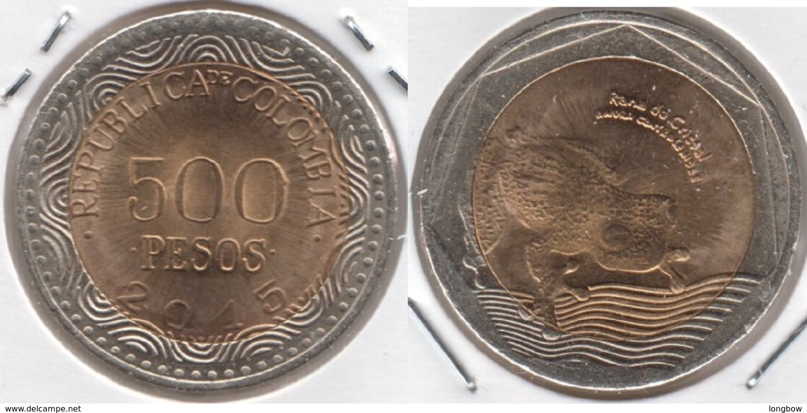 Colombia 500 Pesos 2015 Frog KM#298 - Used - Colombia