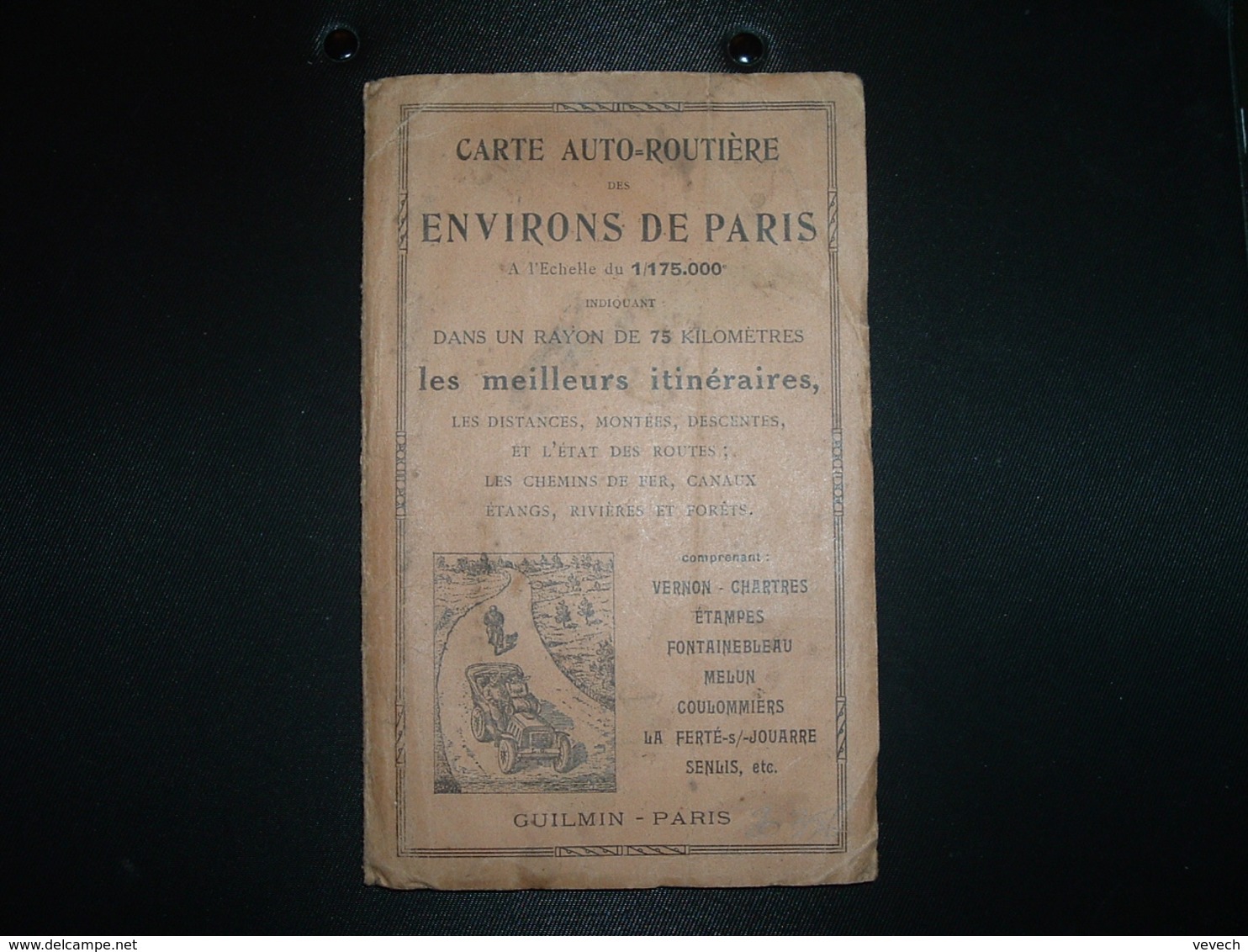 CARTE AUTO-ROUTIERE DES ENVIRONS DE PARIS GUILMIN PARIS - Cartes Routières