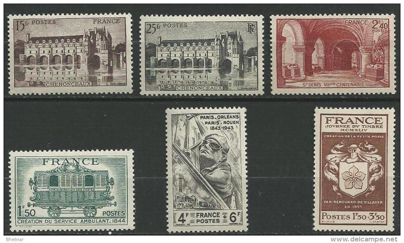 FR YT 609 à 611 618 661 668 " TP De L'année " 1944 Neuf** - Unused Stamps