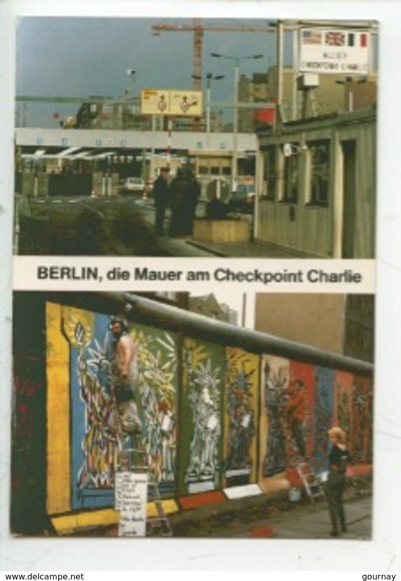 Berlin : Die Mauer Am Checkpoint Charlie - Poste Frontière Mur (multivues - Cp Vierge) - Berliner Mauer