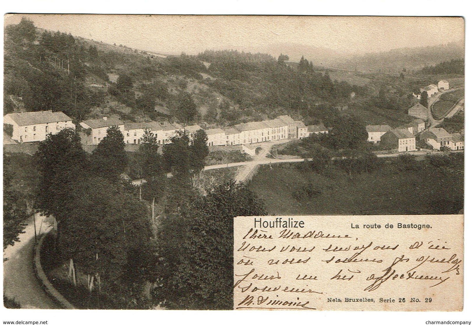 Houffalize - La Route De Bastogne - 1905 - Edit. Nels Serie 26/29 - 2 Scans - Houffalize