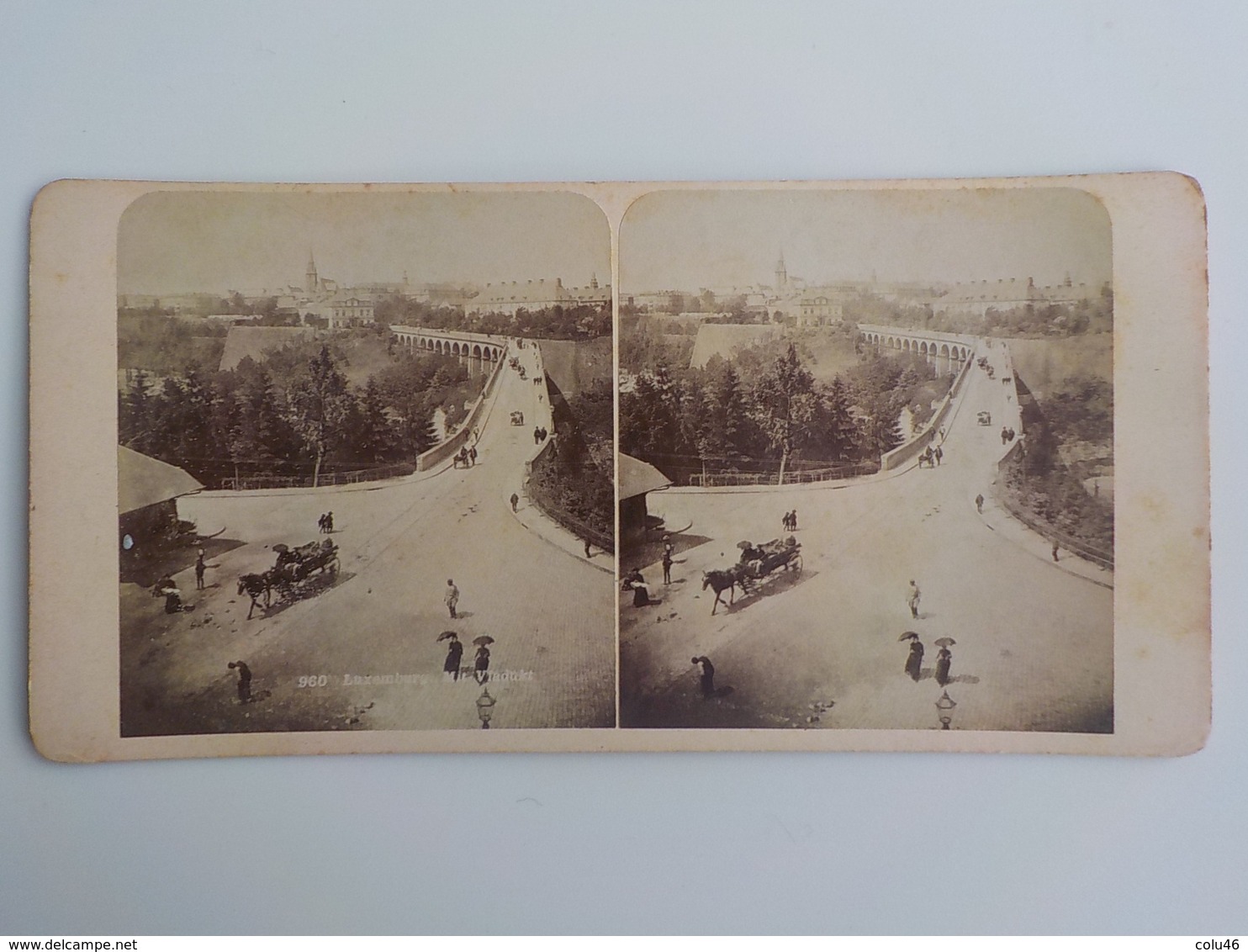 Début 1900 Lot 2 Photos Animées Stéréoscopiques Luxembourg 960 Luxemburg Mit Viadukt Attelage 851 Panorama - Stereoscoop