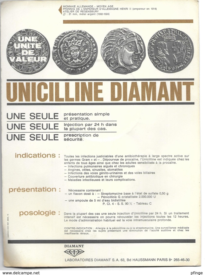 Pfennig De L'empereur D'Allemagne Henri II  - Publicité Médicale Unicilline Diamant - Specimen