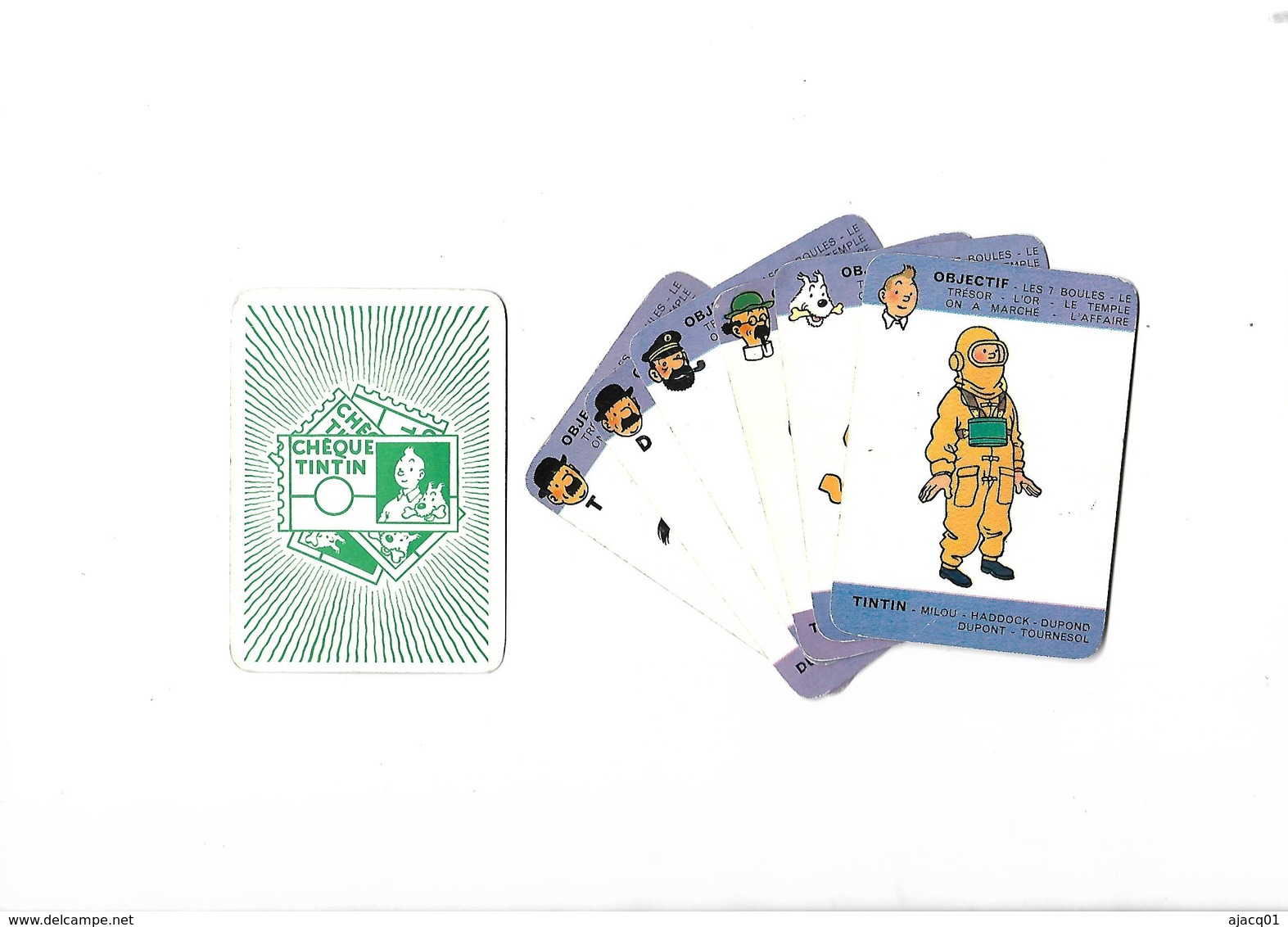 Lot De 6  Cartes Cheque Tintin  Objectif - Autres & Non Classés