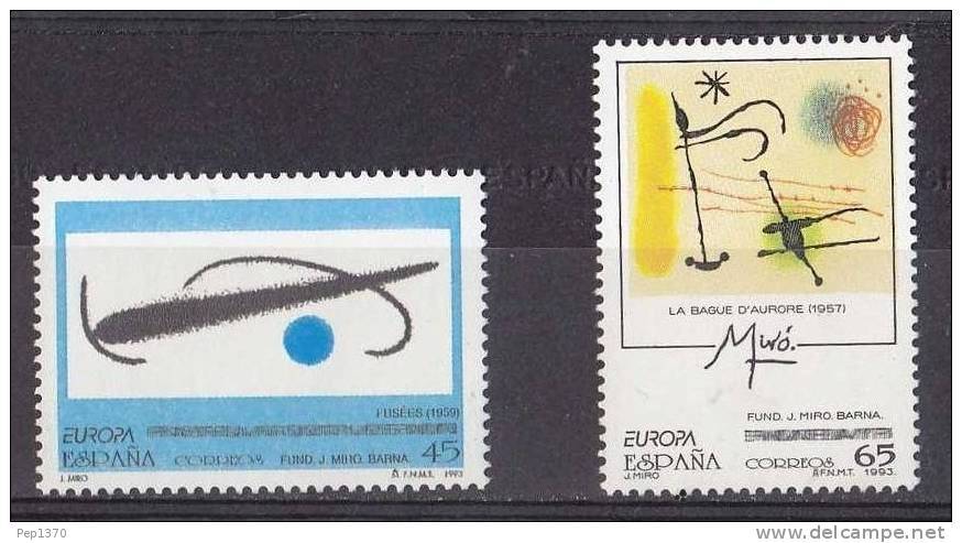 ESPAÑA 1993 - EUROPA CEPT - PINTURAS DE JOAN MIRO - Edifil Nº 3250-3251 - Yvert 2843-2844 - Nuevos