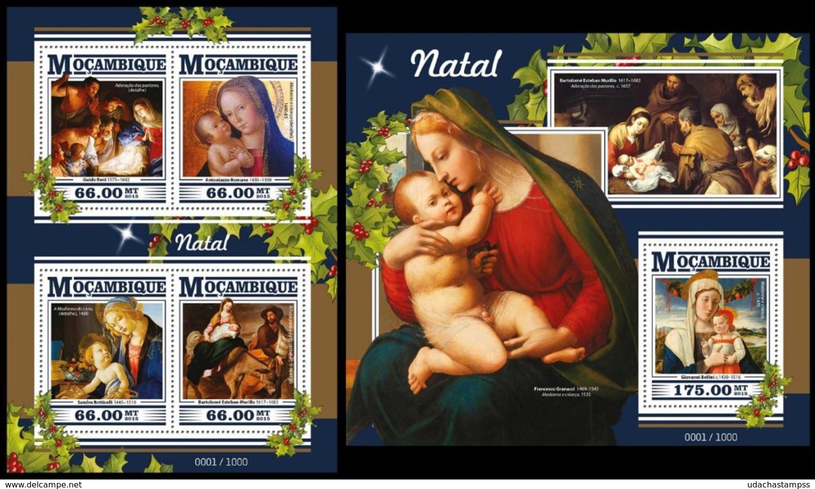 Mozambique 2015 Christmas Painting Klb + S/s MNH - Paintings