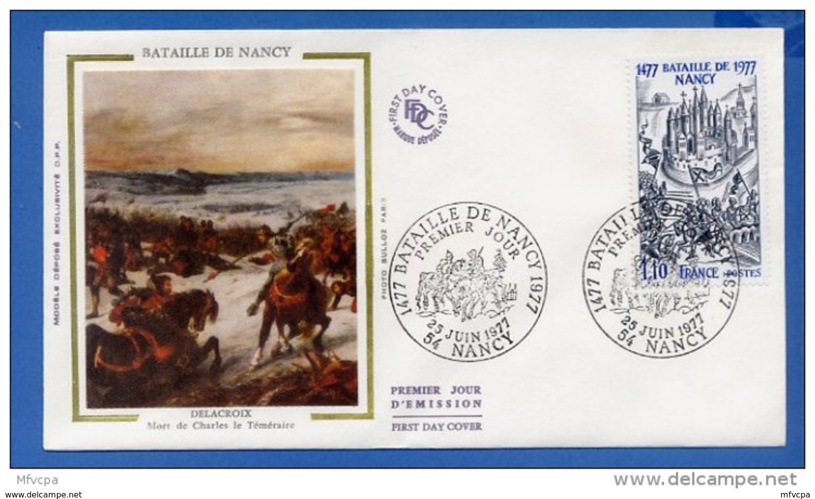 L4T388 FRANCE 1977 FDC Bataille De Nancy 1,10f Nancy 25 06 1977/env. Illus. - 1970-1979