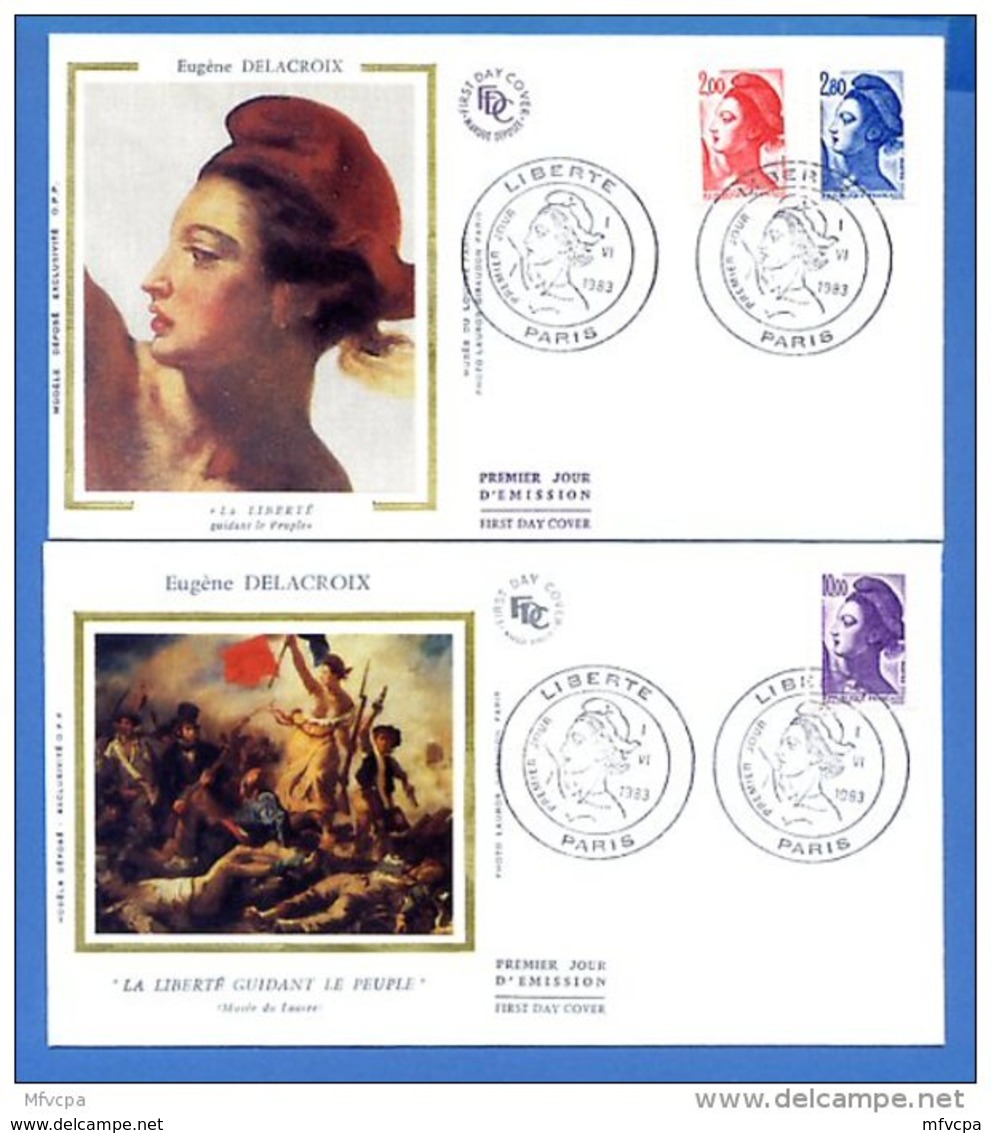 L4T553 FRANCE 1983  FDC Liberté 3 Val 2,00 2,80 10,00 Paris 01 06 1983/ 2  Env. Illus. - 1982-1990 Liberté De Gandon