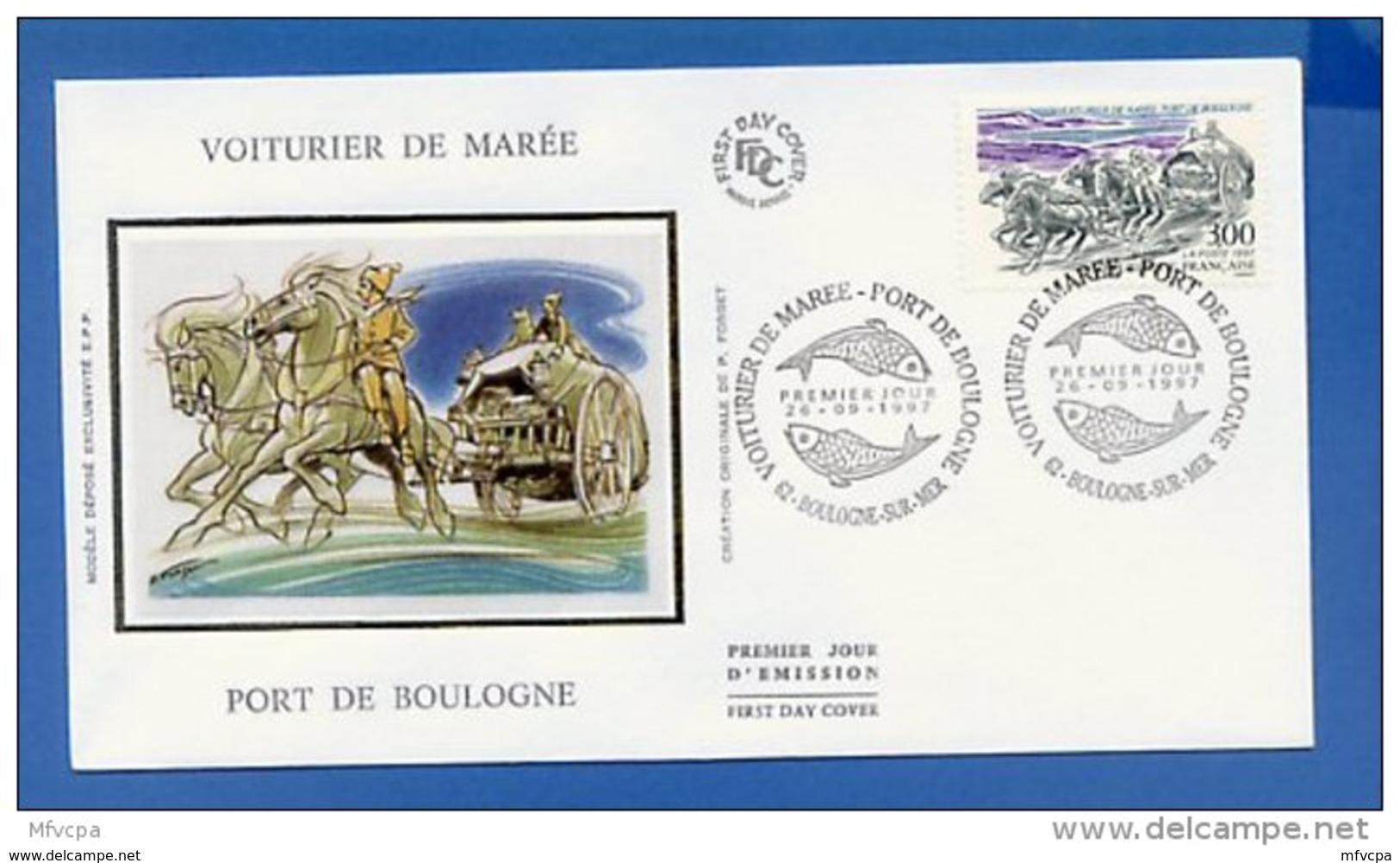 L4T746 FRANCE 1996 FDC Voiturier De Marée 3,00f Boulogne Sur Mer 20 09 1997/env. Illus. - 1990-1999