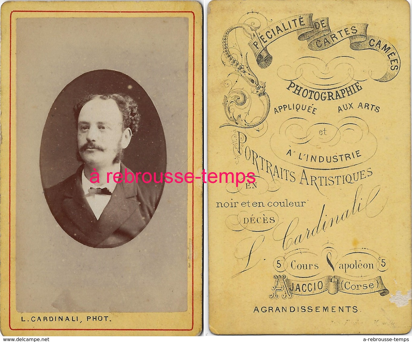 Vers 1885-CDV AJaccio- Corse-portrait D'homme Par L. Cardinali - Old (before 1900)