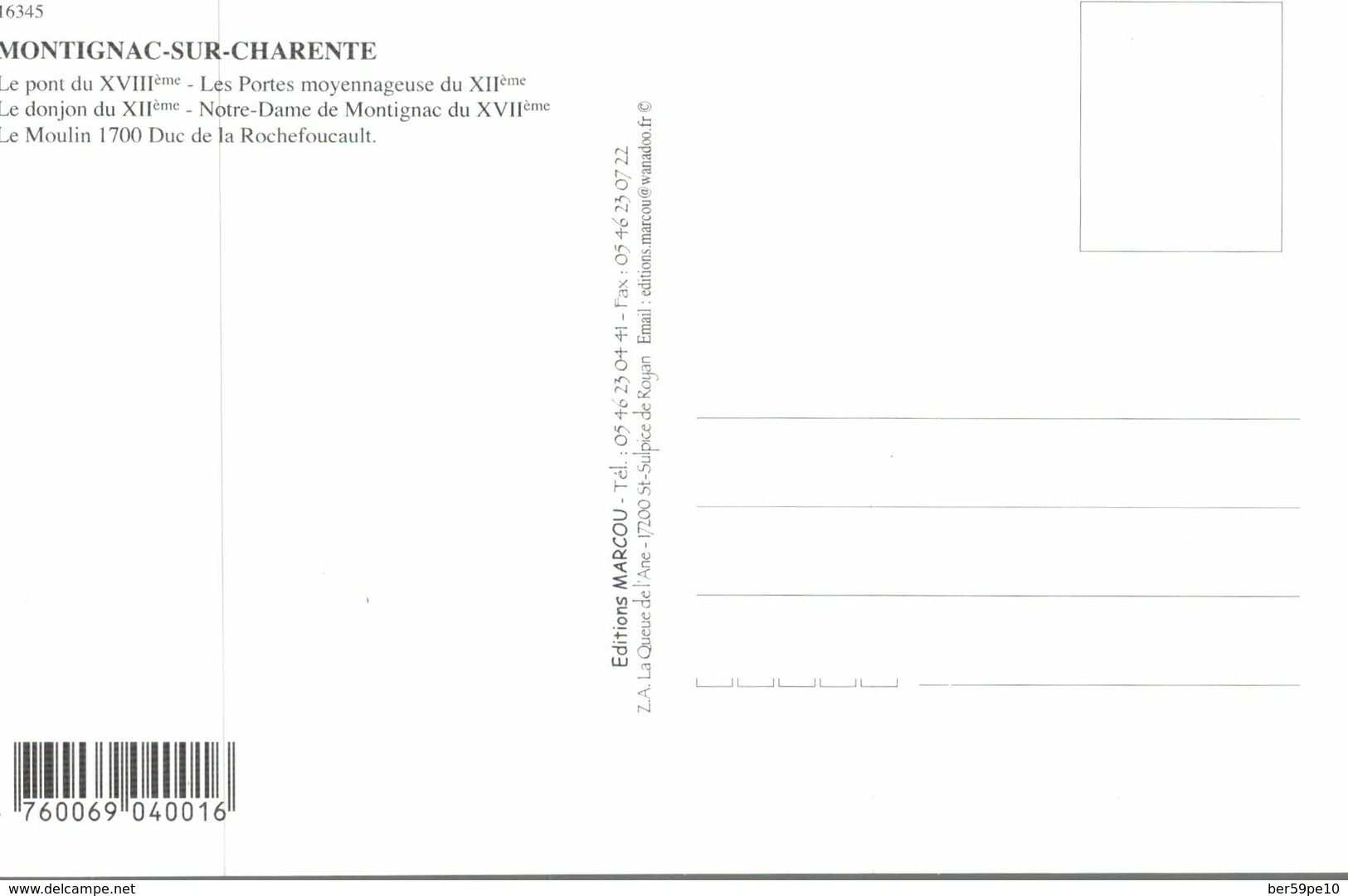 16 MONTIGNAC-SUR-CHARENTE  MULTI-VUES - Autres & Non Classés