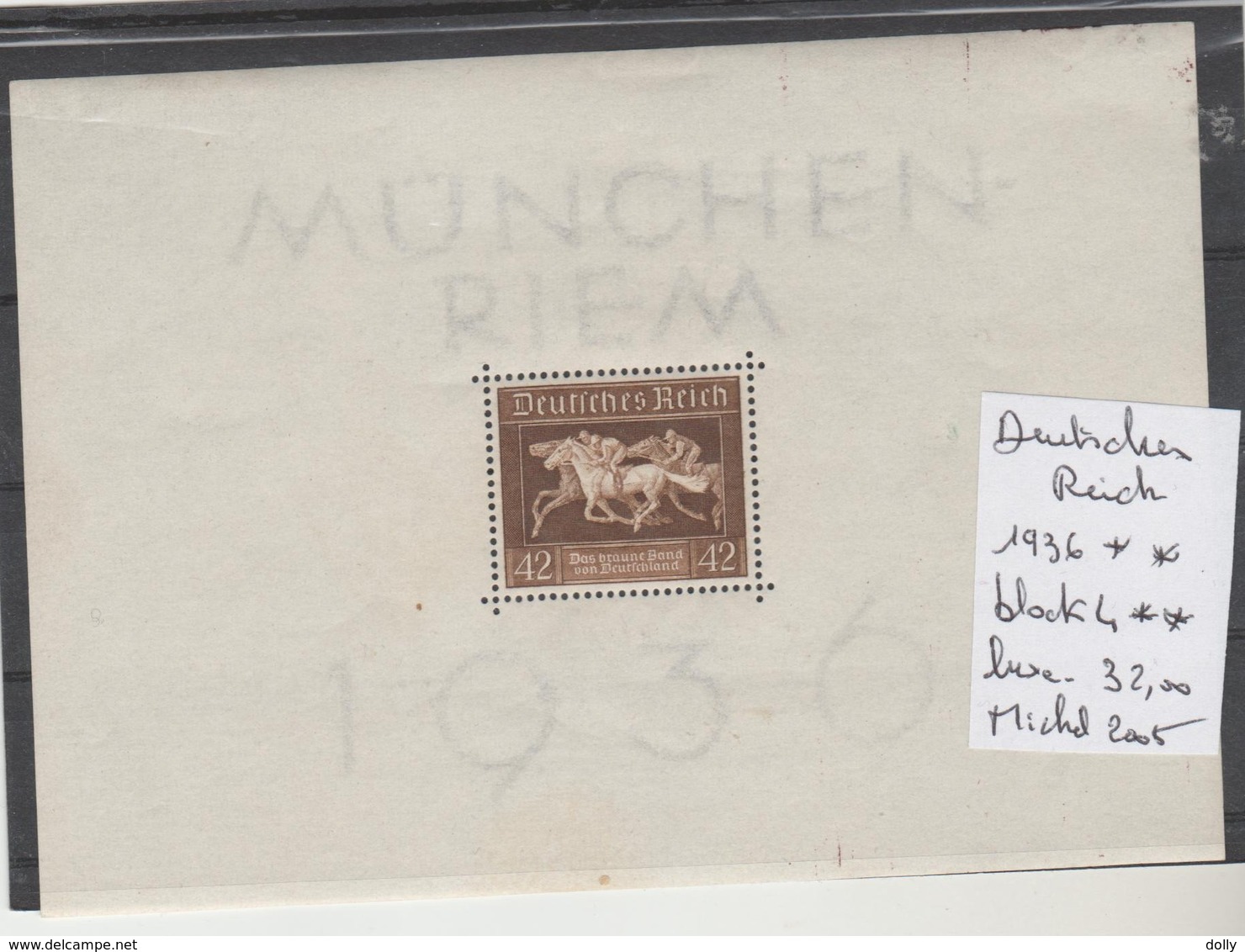 TIMBRES D ALLEMAGNE  NEUF **MNH Nr BLOCK 4** MNH 1936  COTE 32 € - Ungebraucht