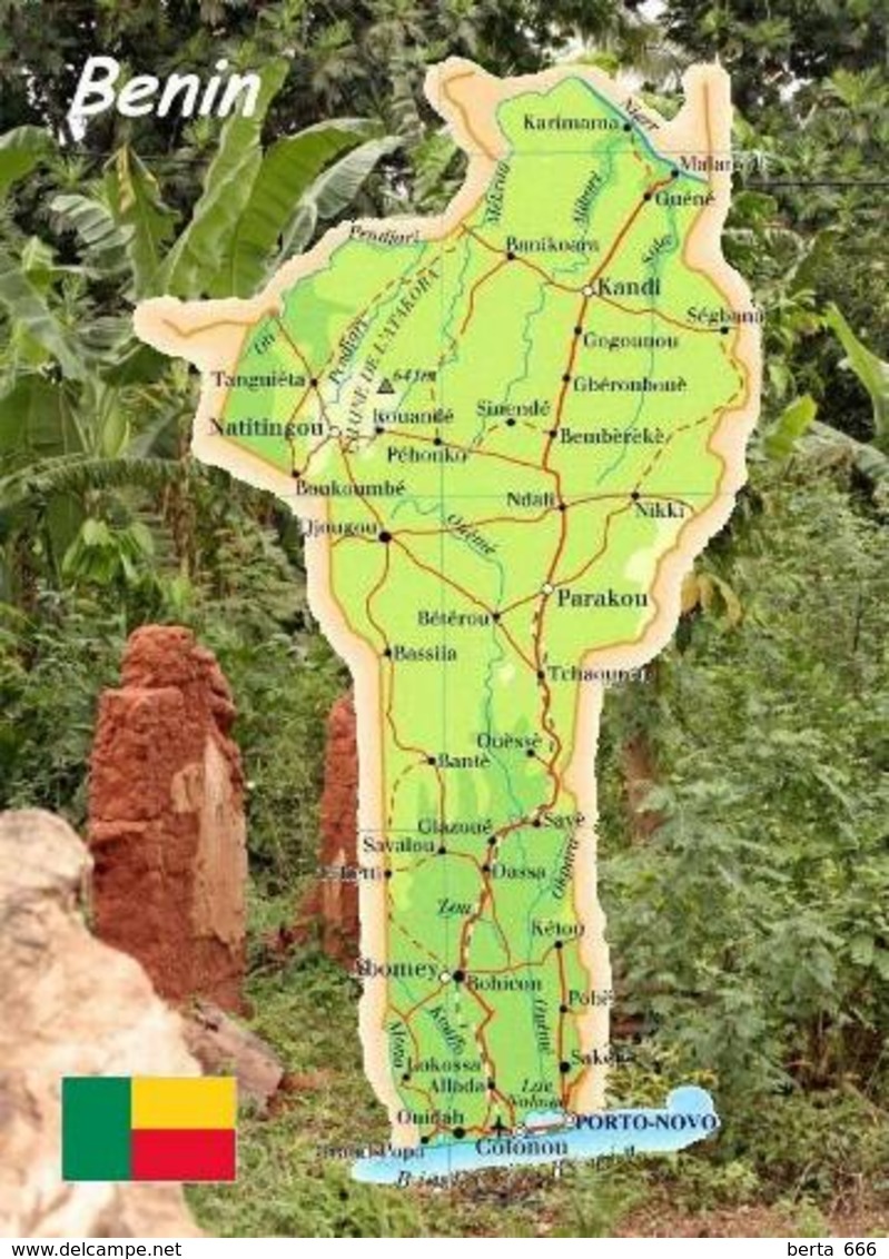 Benin Country Map New Postcard Landkarte AK - Benin