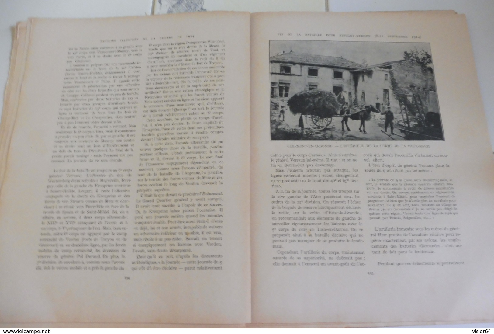 140 141-Histoire illustrée Guerre 1914-FERME DE LA  VAUX MARIE-REVIGNY-TROYON-LOUPPY LE CHATEAU-ISLETTES-CLERMONT EN ARG