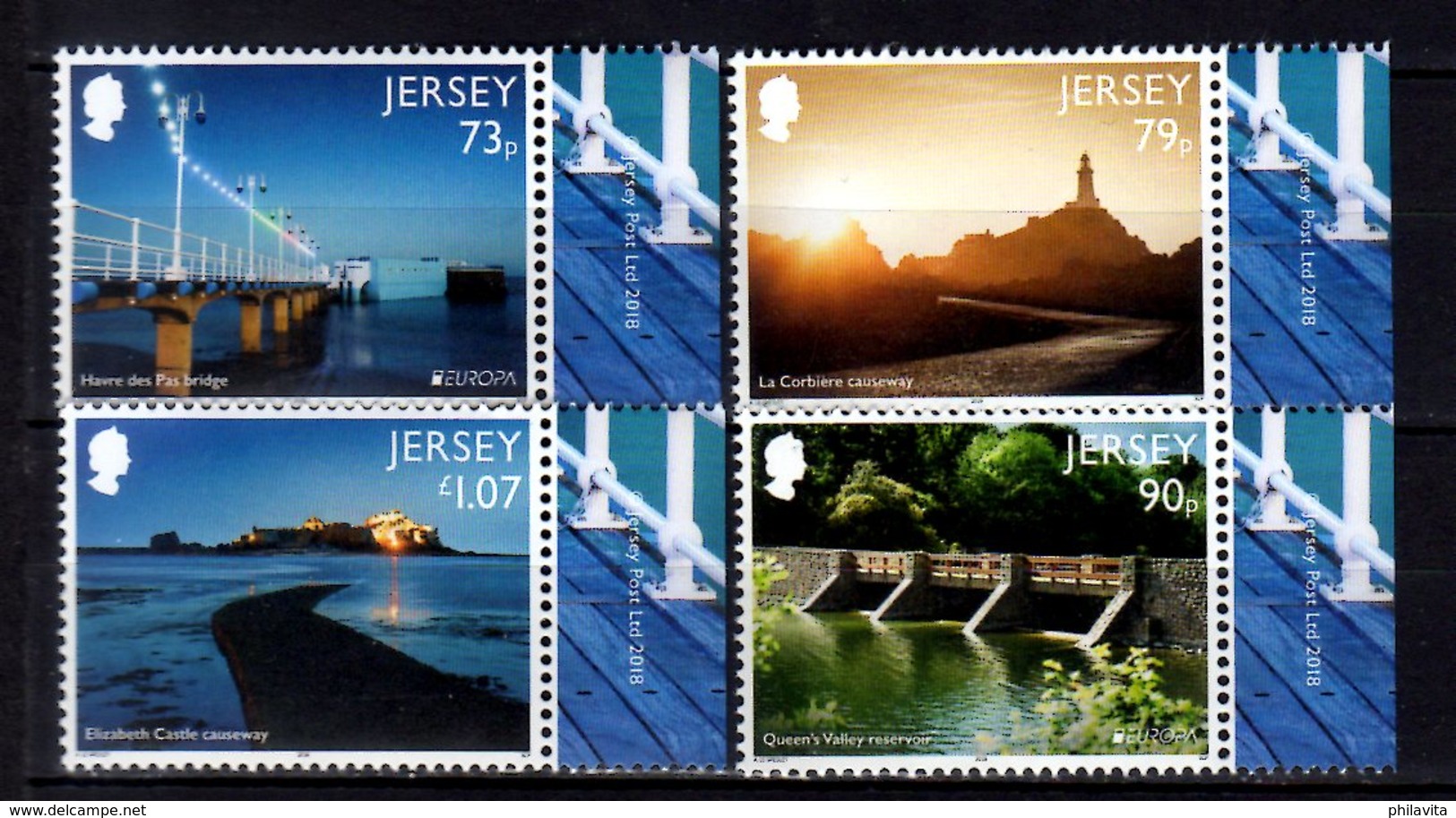 2018 Jersey -Europa CEPT Briges - Complet Set Of 4 Values + - MNH** MiNr. 2197 - 2200 Lighthouses, Sea Peer, Castle - Phares