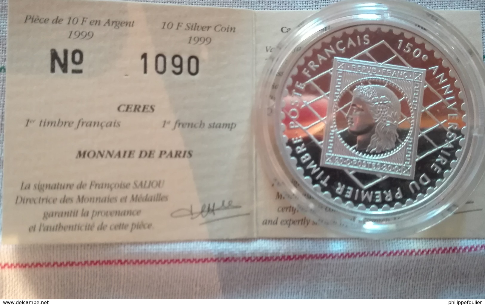 MONNAIE DE PARIS Union Postale Universelle  Épreuve 10 F.argent - Other & Unclassified