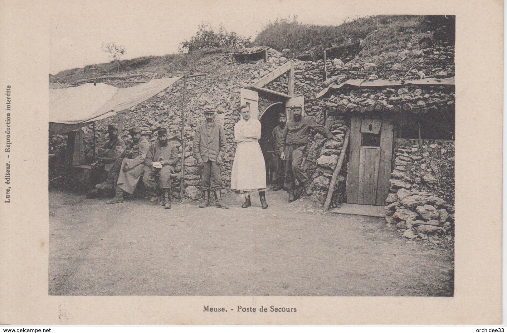 CPA Guerre 14-18 - Meuse - Poste De Secours (avec Jolie Animation) - Guerre 1914-18