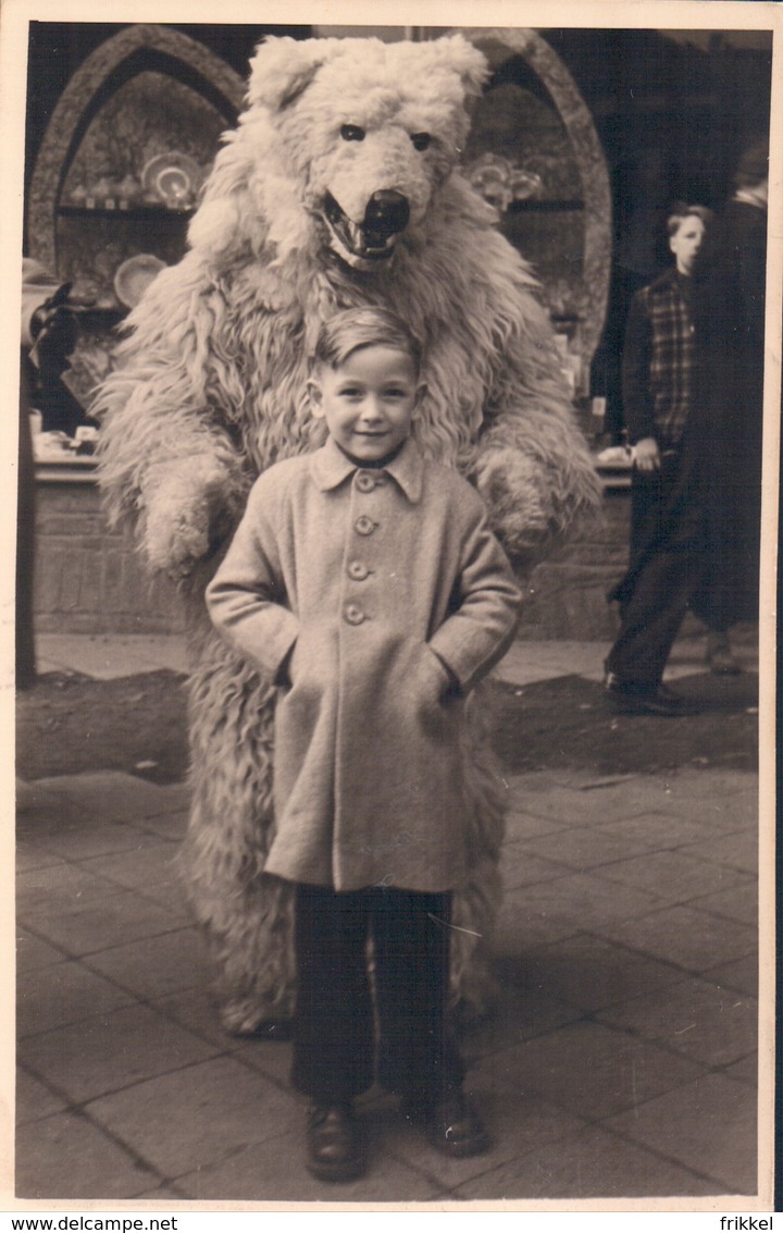 Fotokaart Carte Photo OURS BLANC Kind Enfant WITTE BEER IJSBEER Achen 1954 - Photographie