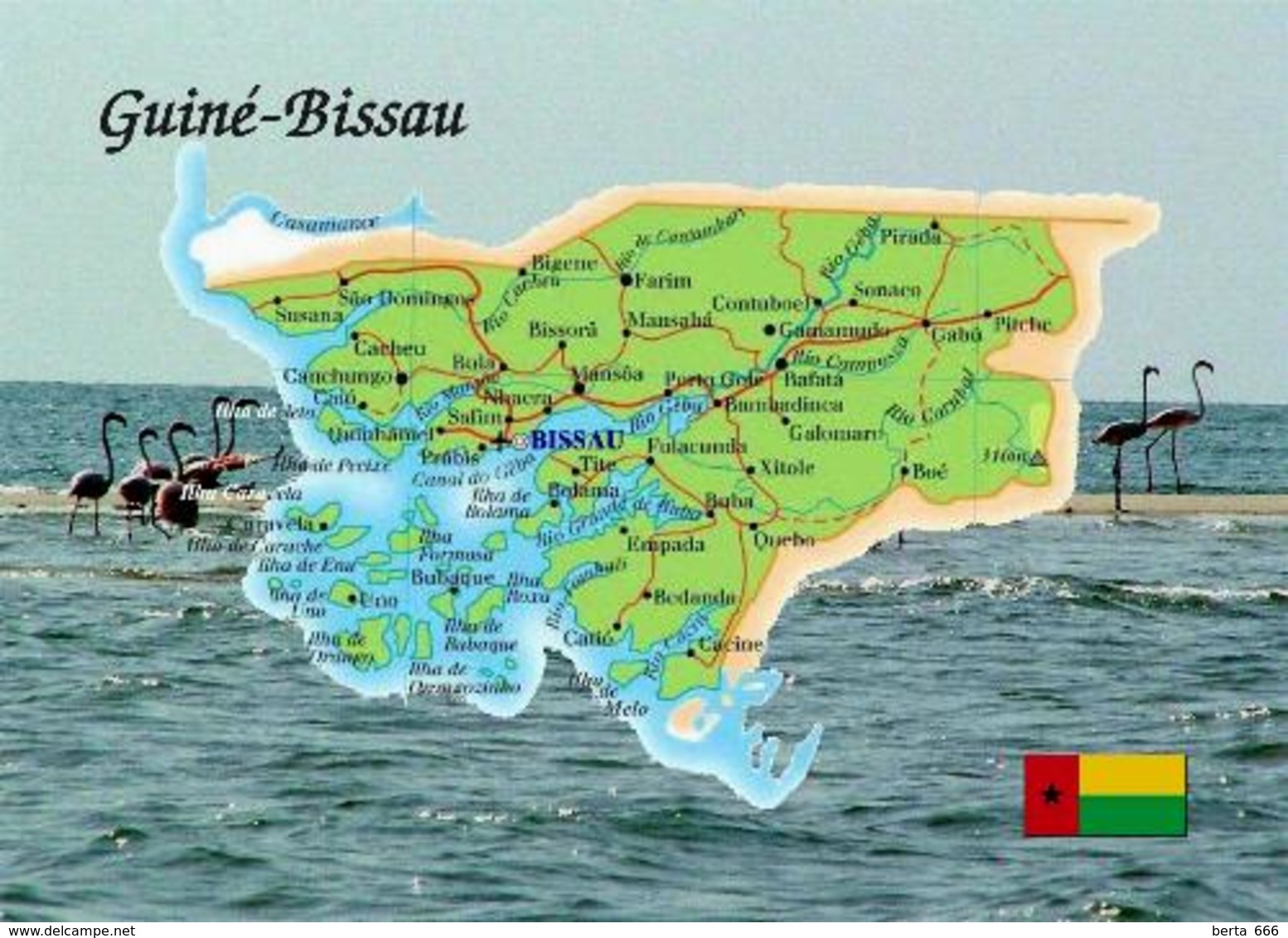 Guinea-Bissau Country Map New Postcard Landkarte AK - Guinea Bissau