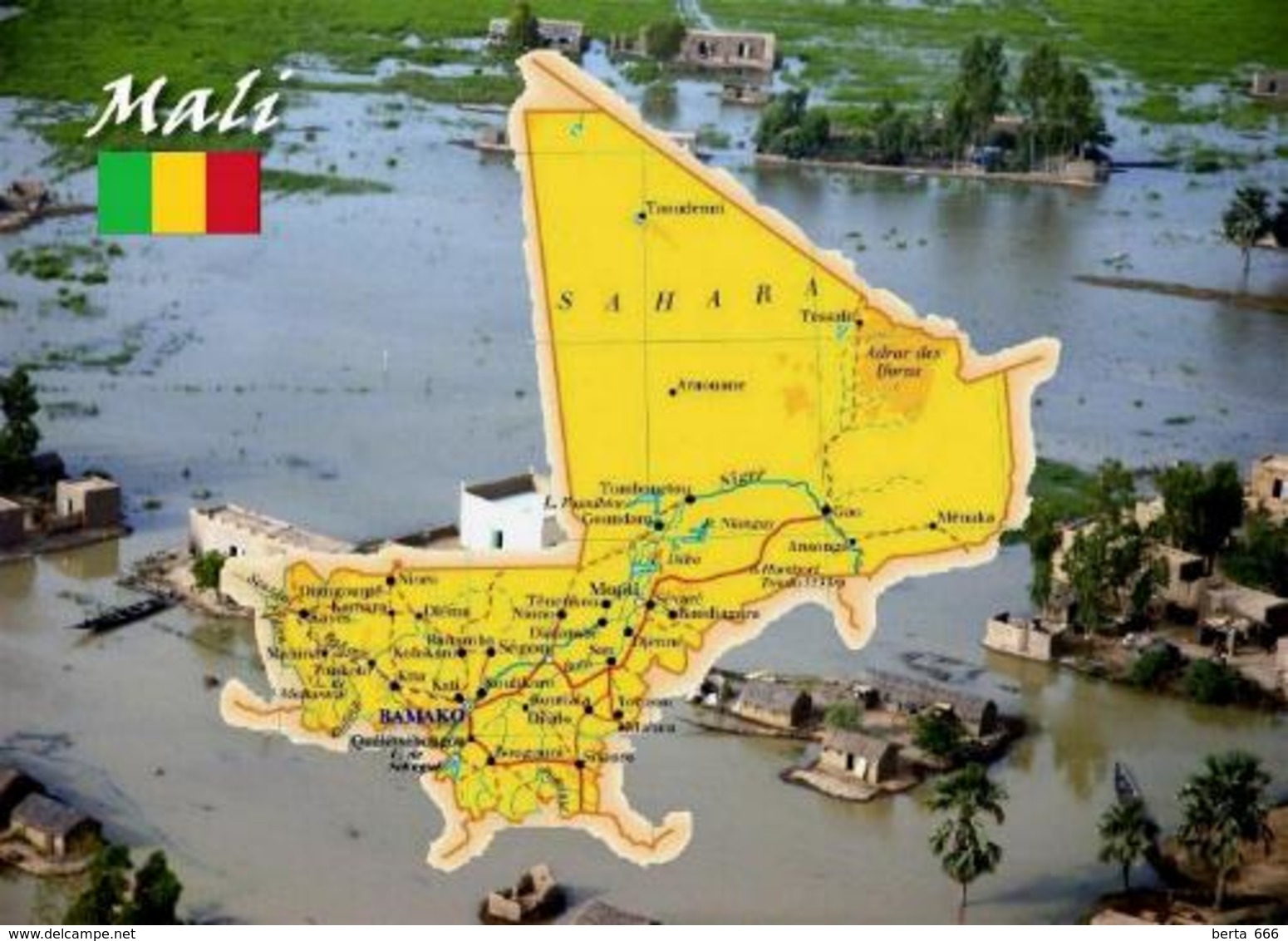 Mali Country Map New Postcard Landkarte AK - Mali