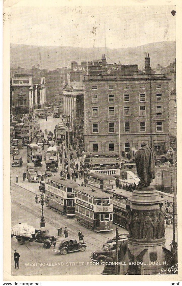 Dblin : Westmoreland Street From O'Connell Bridge ( Tram ) 1948 - Dublin