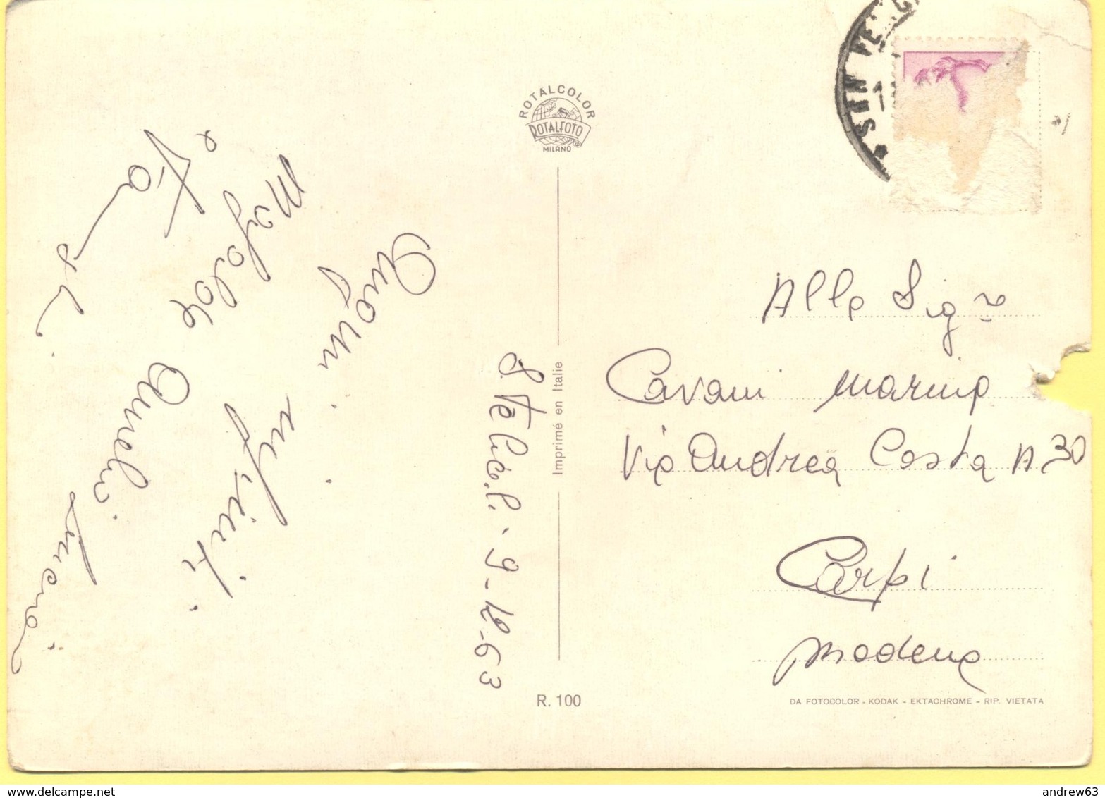 Tematica - 1963 - Fiori - Mazzo Di Fiori - Buon Compleanno - Broken Stamp - Viaggiata Da San Felice Per Cardi - Fiori