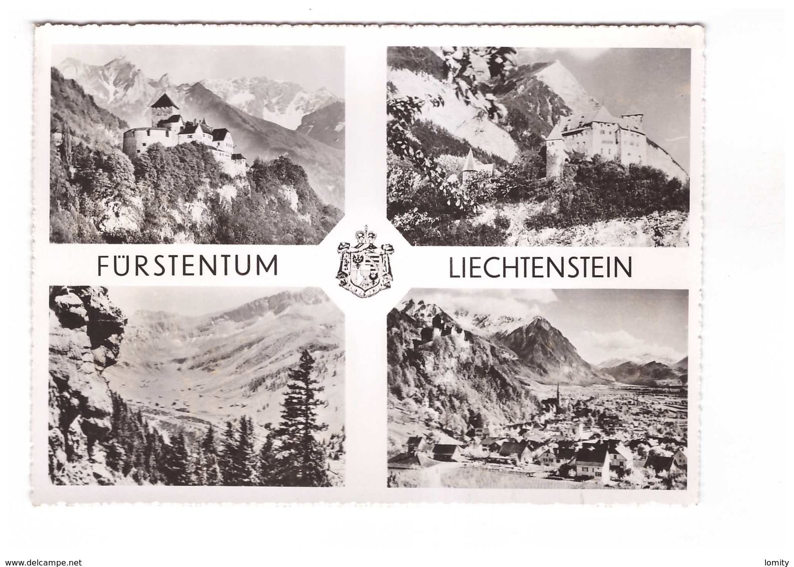 Liechtenstein Furstentum Carte 4 Vues Schloss Vaduz Mit Falknis Residenz Landesfursten Schloss Gutenberg CPSM GF - Liechtenstein