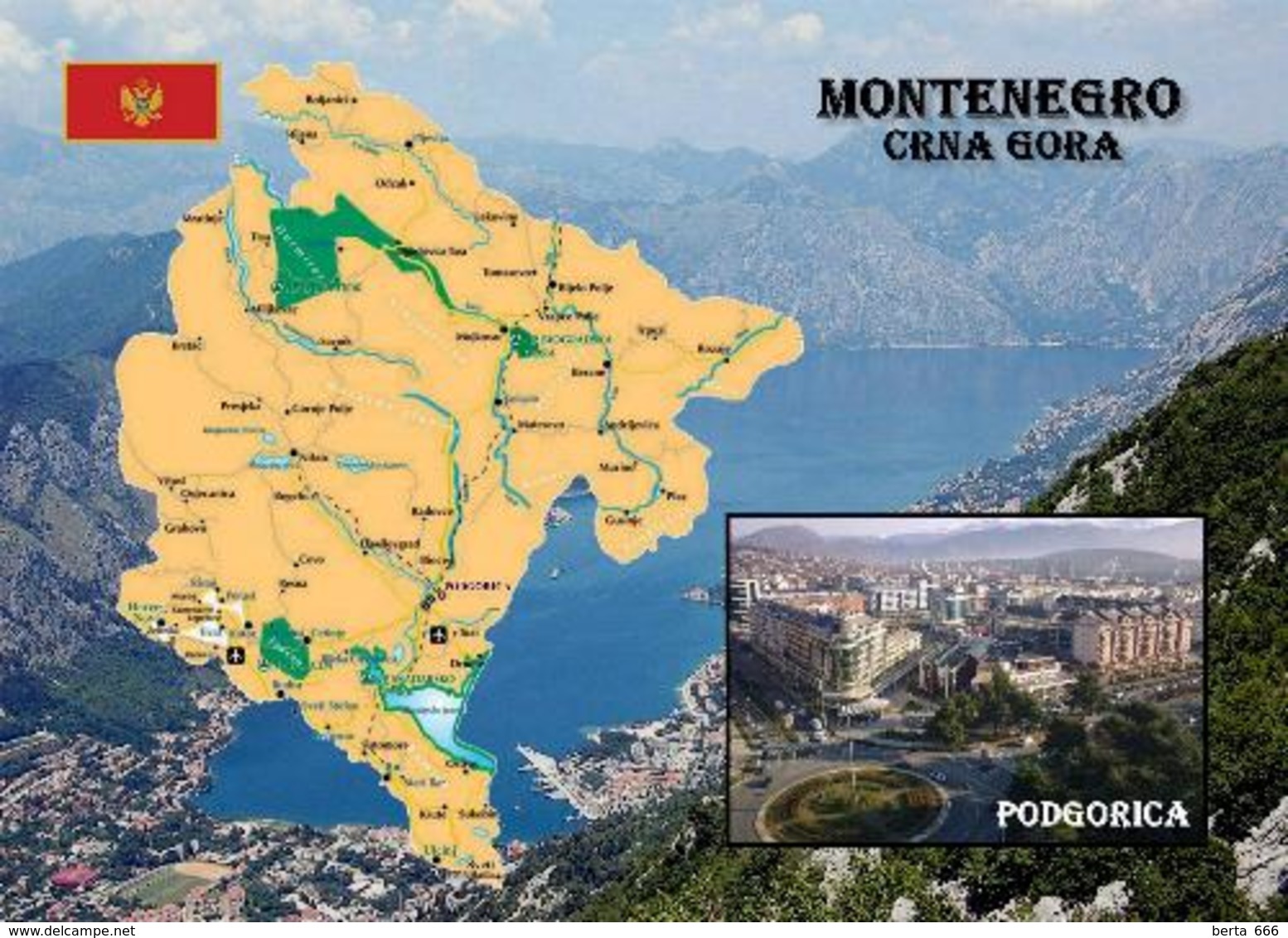 Montenegro Country Map New Postcard Landkarte AK - Montenegro