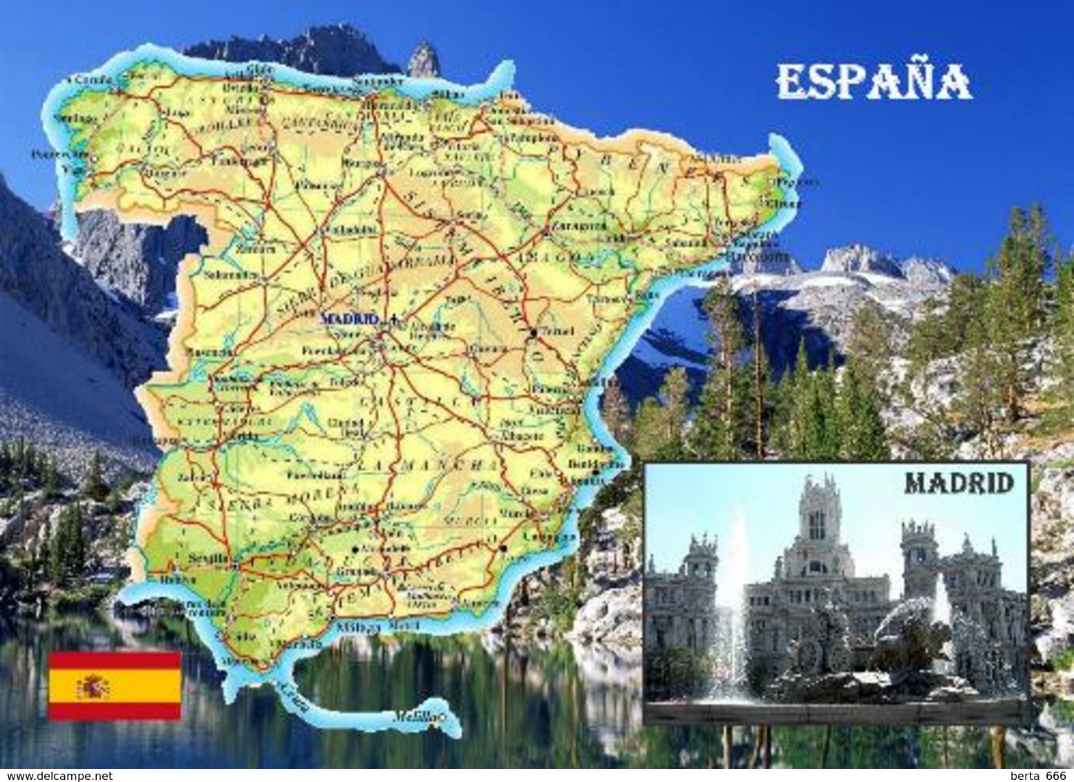 Spain Map New Postcard - Sonstige & Ohne Zuordnung