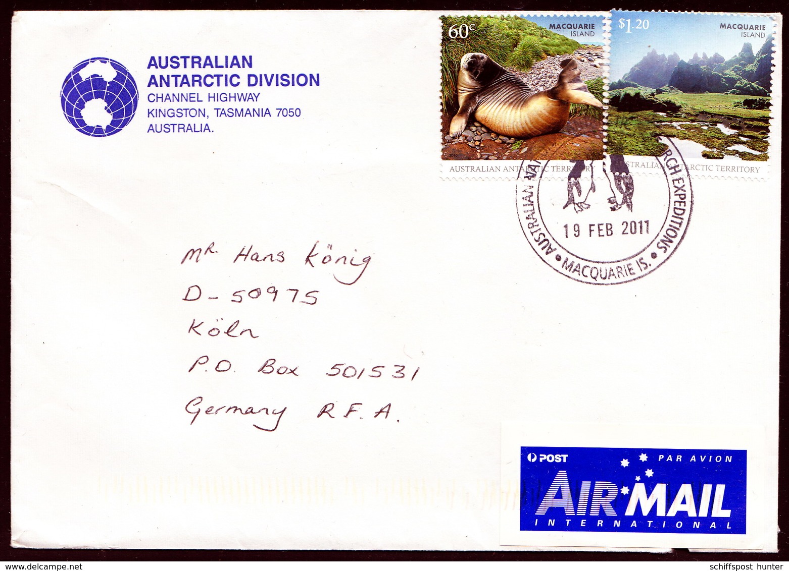 AAT, MACQUARIE 2011,Australian Antarctic Division-Cover With Letter + 3 Photos !! Look Scans !! 3.2-21 - Storia Postale