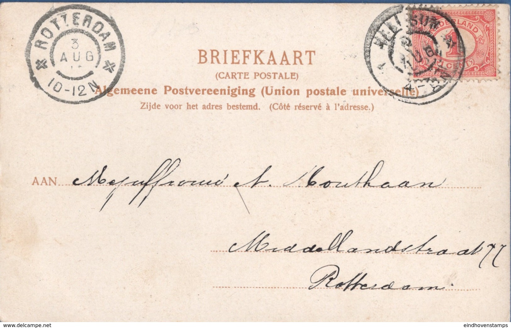 Netherlands, Picturecard Castle Doorwerth, Grootrond Postmark Heelsum. 3 AUG 10, To Rotterdam - Brieven En Documenten