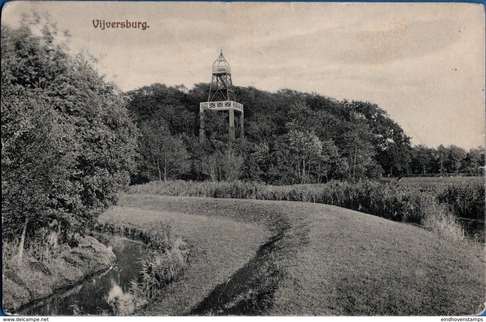 Netherlands, Grootrond Postmark Hardegarijp 13 SEP 15, Picturecard Vijversburg - Brieven En Documenten