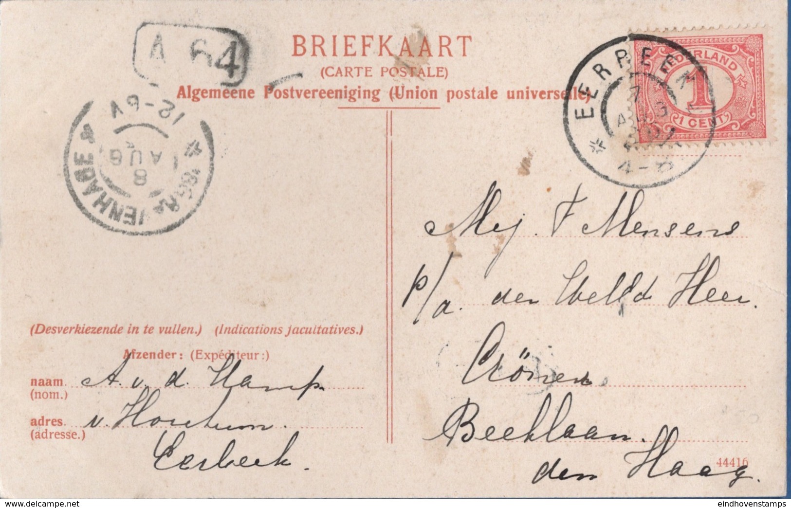 Netherlands, Grootrond Postmark Eerbeek, 7 AUG 05, Picturecard Laag-Soeren, Berkenlaan, Foro C.L. Brendeke - Brieven En Documenten