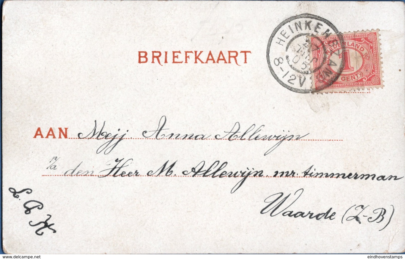 Netherlands, Grootrond Postmark Heinkenszand, 17 JULI 05, To Waarde, Picturecard Hees Dorpsstraat, Hotel Buitenlust - Brieven En Documenten