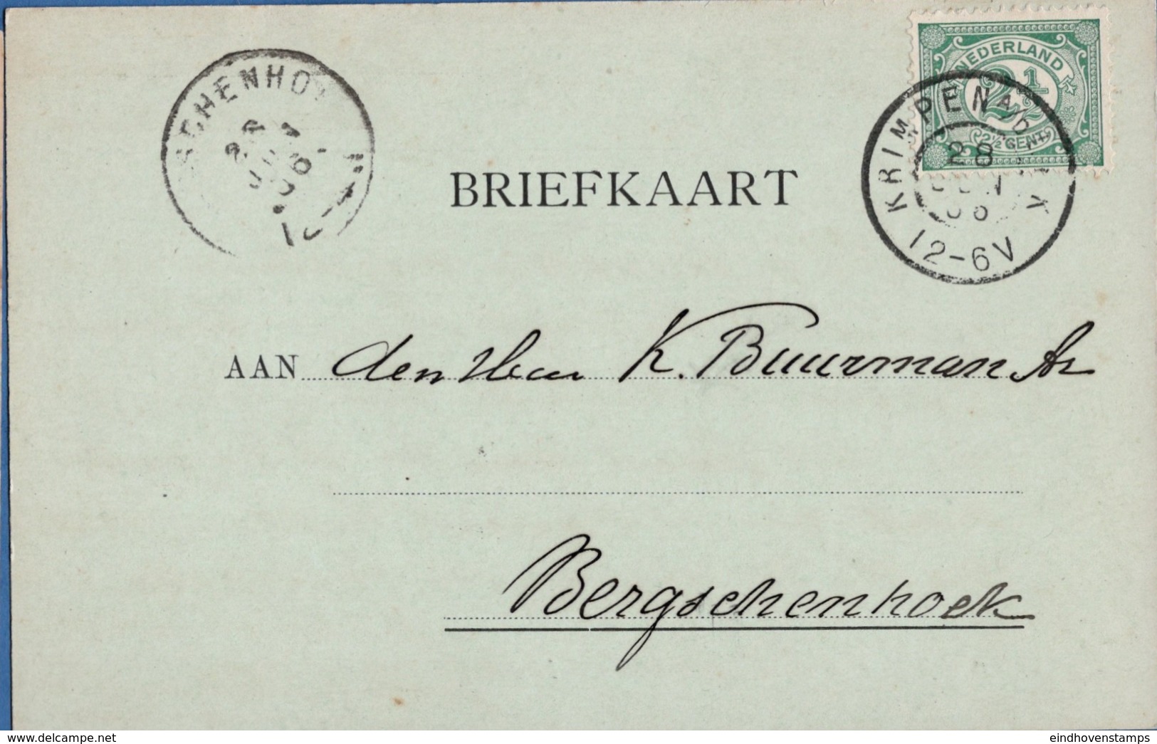 Netherlands, Grootrond Postmark Krimpen A/d Lek, 28 JUN 06, To Bergschenhoek, Postcard - Brieven En Documenten