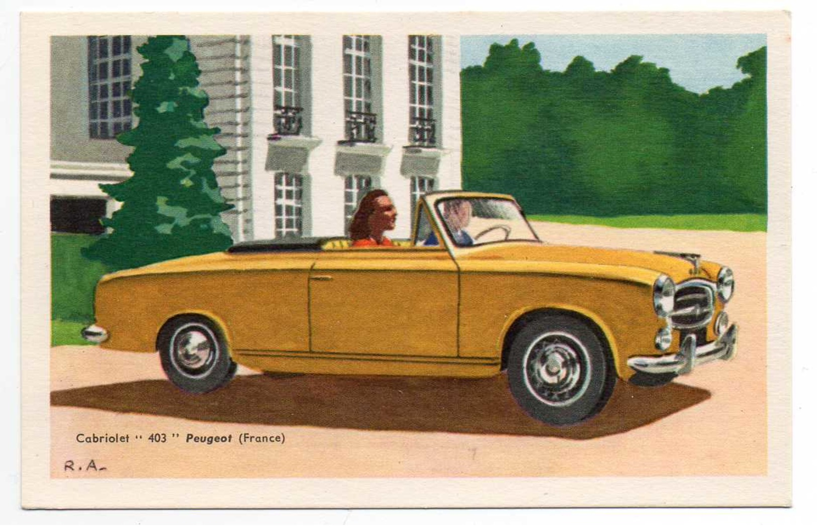 CPSM Cabriolet 403 Peugeot - Publicité