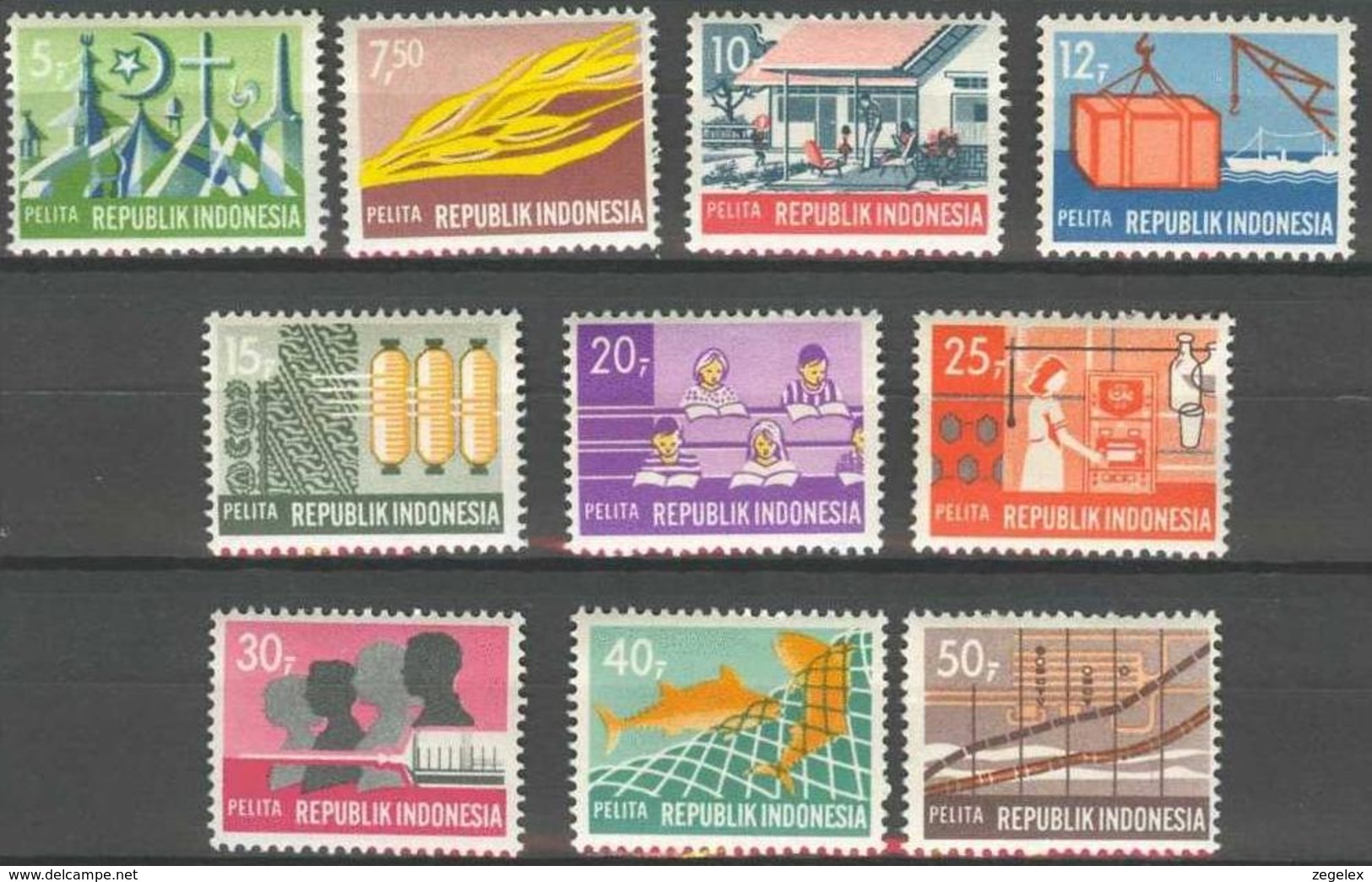 Indonesia 1969 5-year Plan ZBL 651-60  MNH** - Indonesië