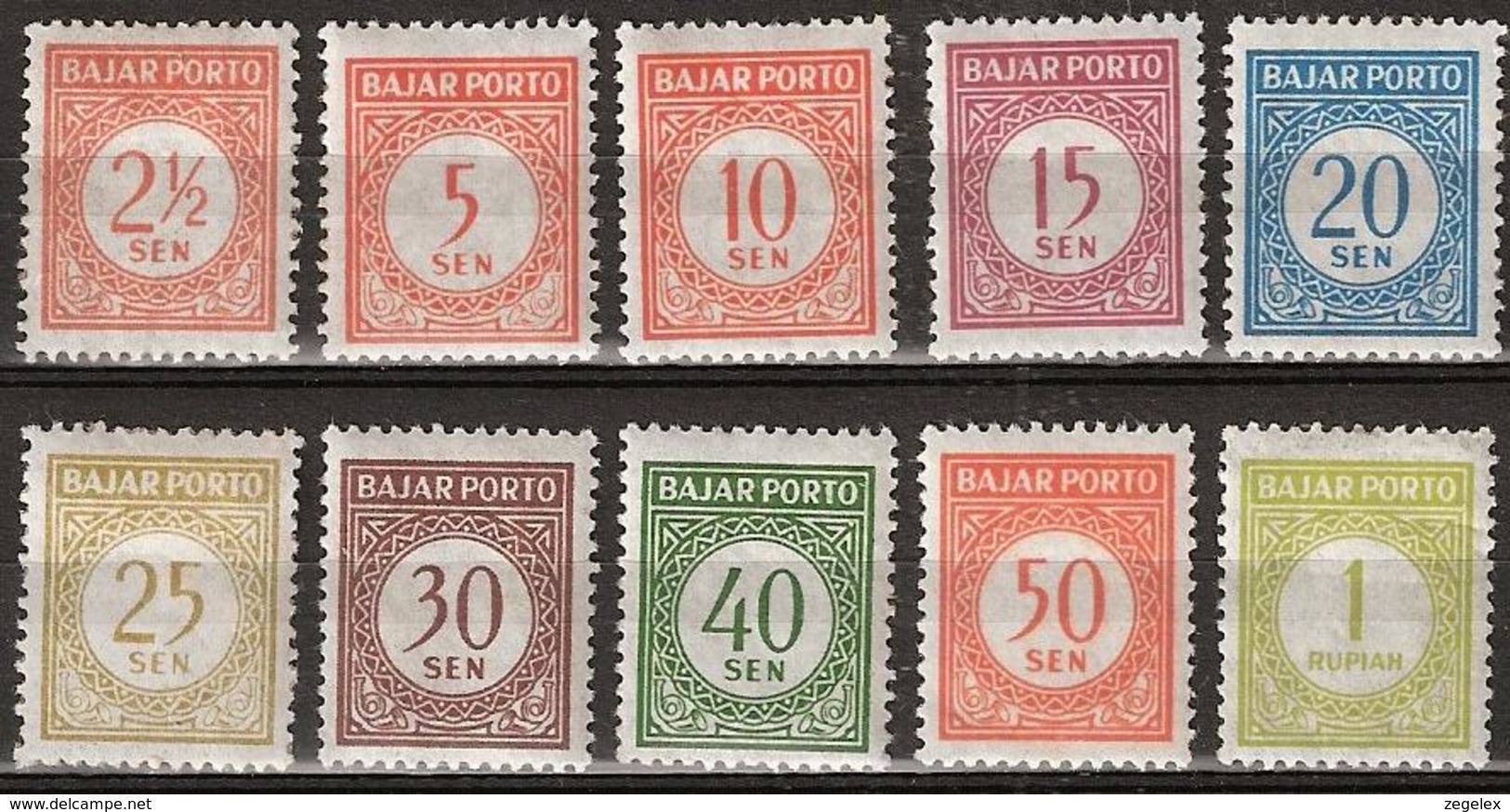 Indonesia 1951 Port ZBL 4-13 MNH/** Postfrisch - Indonesië