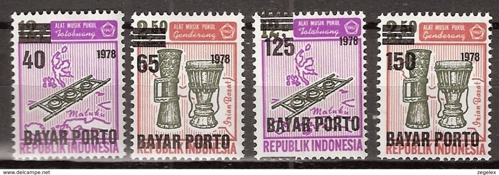 Indonesia 1978 Port, Dienst, Service ZBL 73-76 MNH/** Postfrisch - Indonésie