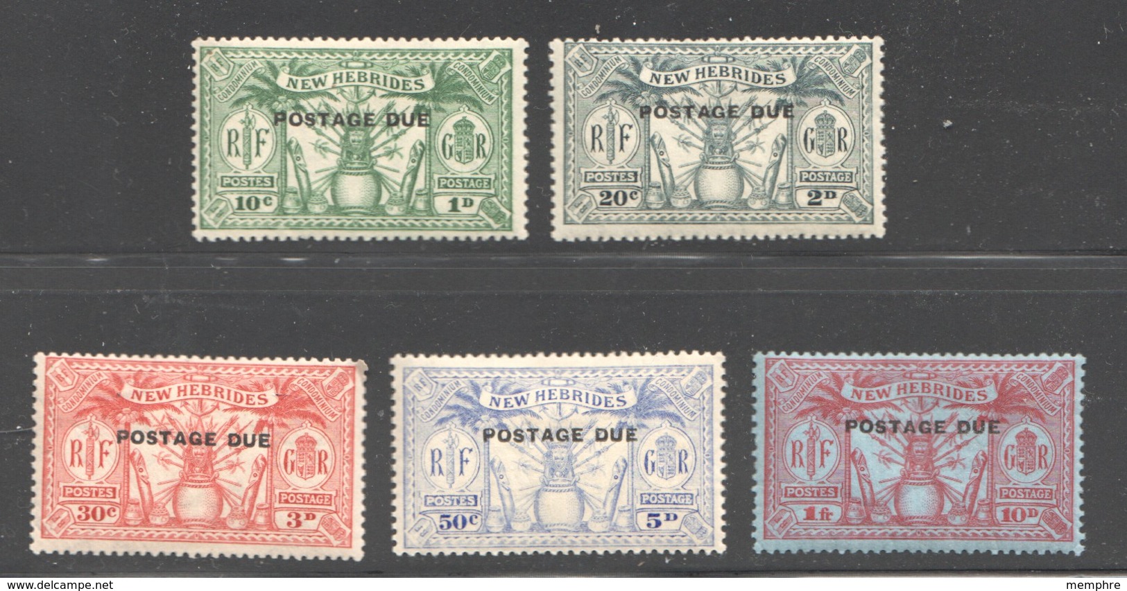 1925  Surcharge "POSTAGE DUE" Yv 6-10 * Cote 550€ - Portomarken