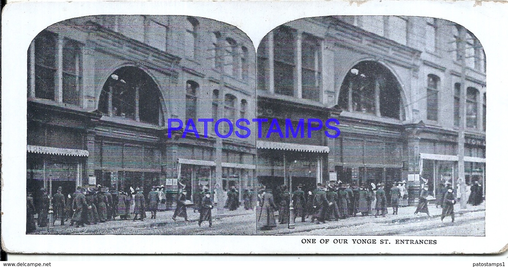 107118 CANADA TORONTO ONE OF OUR YONGE ST ENTRANCES EATON STEREO VIEW PHOTO NO POSTAL POSTCARD - Photos Stéréoscopiques