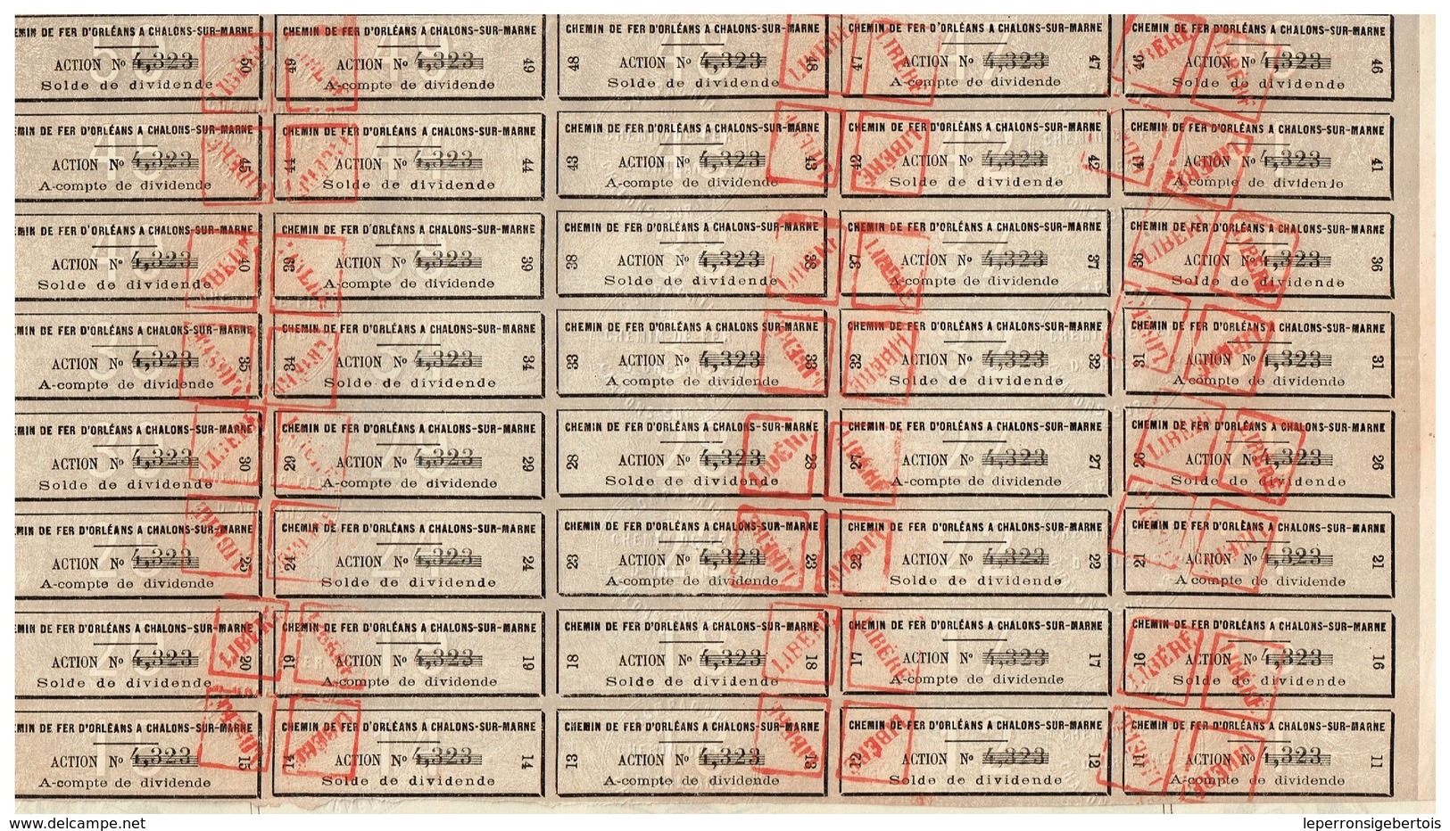 Action Ancienne - Compagnie Des Chemins De Fer D'Orléans à Chalons - Titre De 1870 - VF - N°4323 - Déco - Chemin De Fer & Tramway