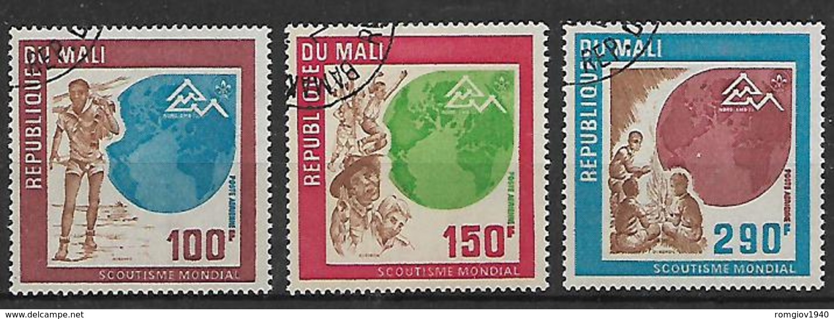 MALI   1975 POSTA AEREA GIORNATA MONDIALE IN NORVEGIA YVERT. 249-251 USATA VF - Mali (1959-...)