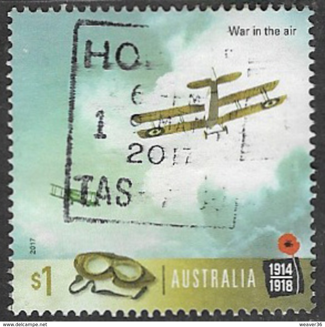 Australia 2017 World War One 1917 $1 Sheet Stamp Type 2 Good/fine Used [39/31910/ND] - Used Stamps