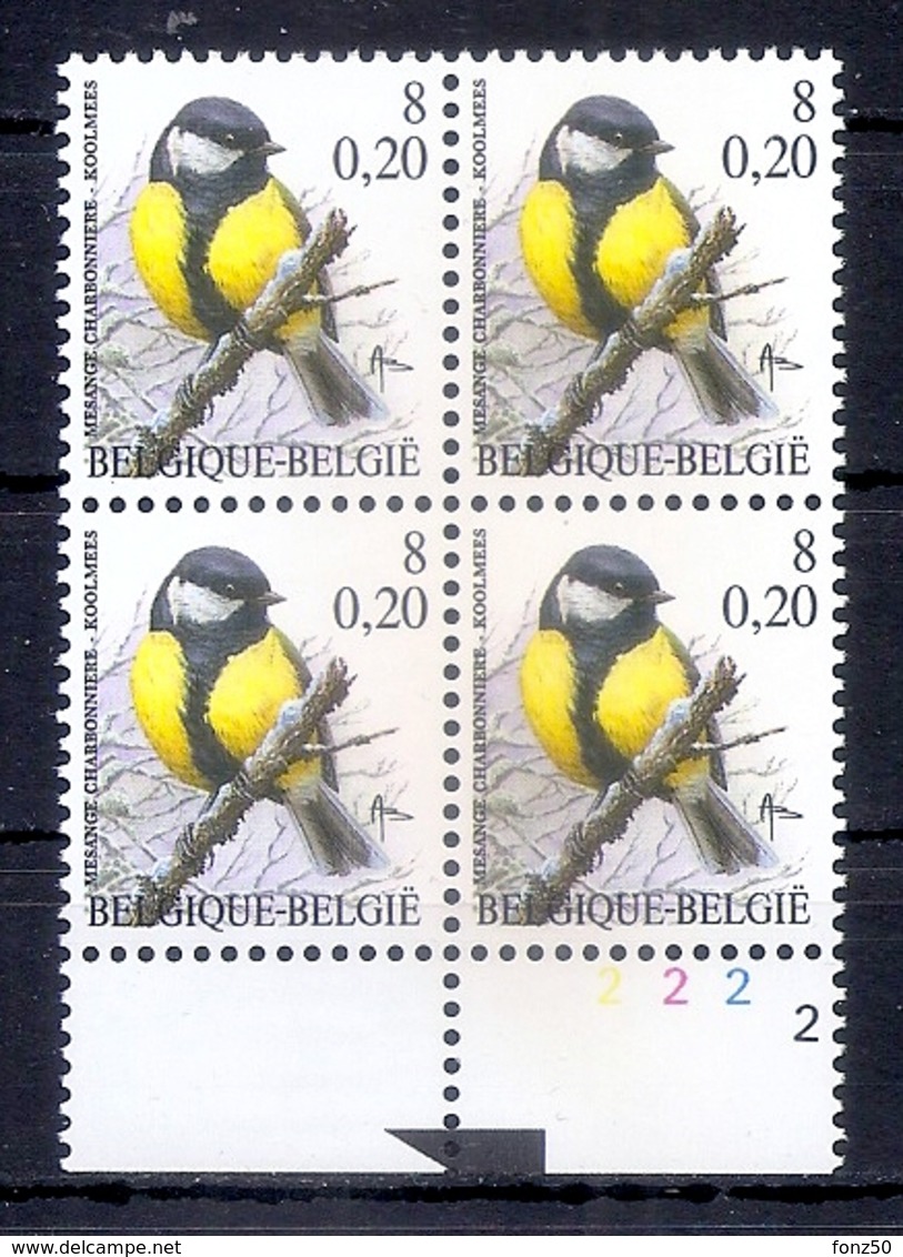 BELGIE * Buzin * Nr 2966  Plaatnr 2 * Postfris Xx * DOF FLUOR  PAPIER - 1985-.. Oiseaux (Buzin)