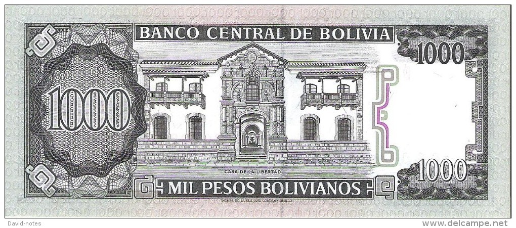 Bolivia - Pick 167 - 1000 Pesos Bolivianos 1982 - Unc - Bolivia