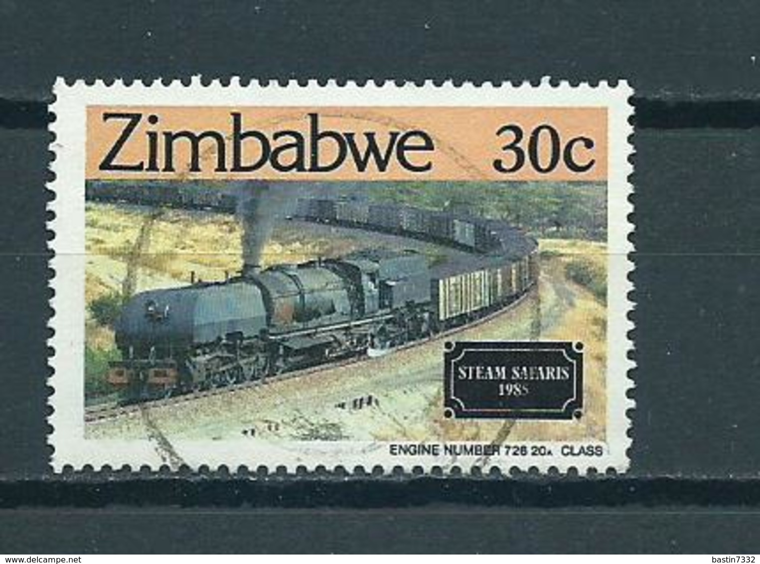 1985 Zimbabwe Railways,train,treinen 30 Cent Used/gebruikt/oblitere - Zimbabwe (1980-...)